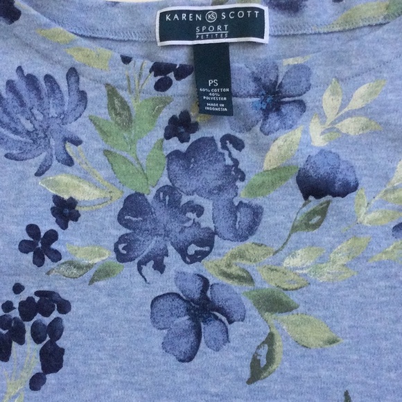 🛑MUST GO🛑 Karen Scott Cotton Boatneck Floral T-shirt Dress Small Comfy - Picture 8 of 14